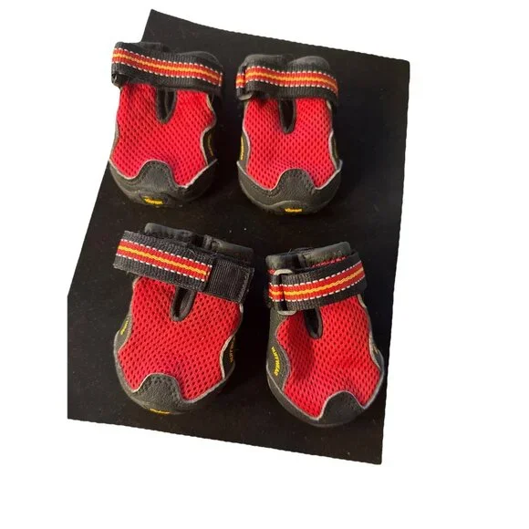 Ruffwear Bark n Boots Size S Grip Trex Dog Shoes Paw Covers Red Vibram Hiking - Picture 2 of 4